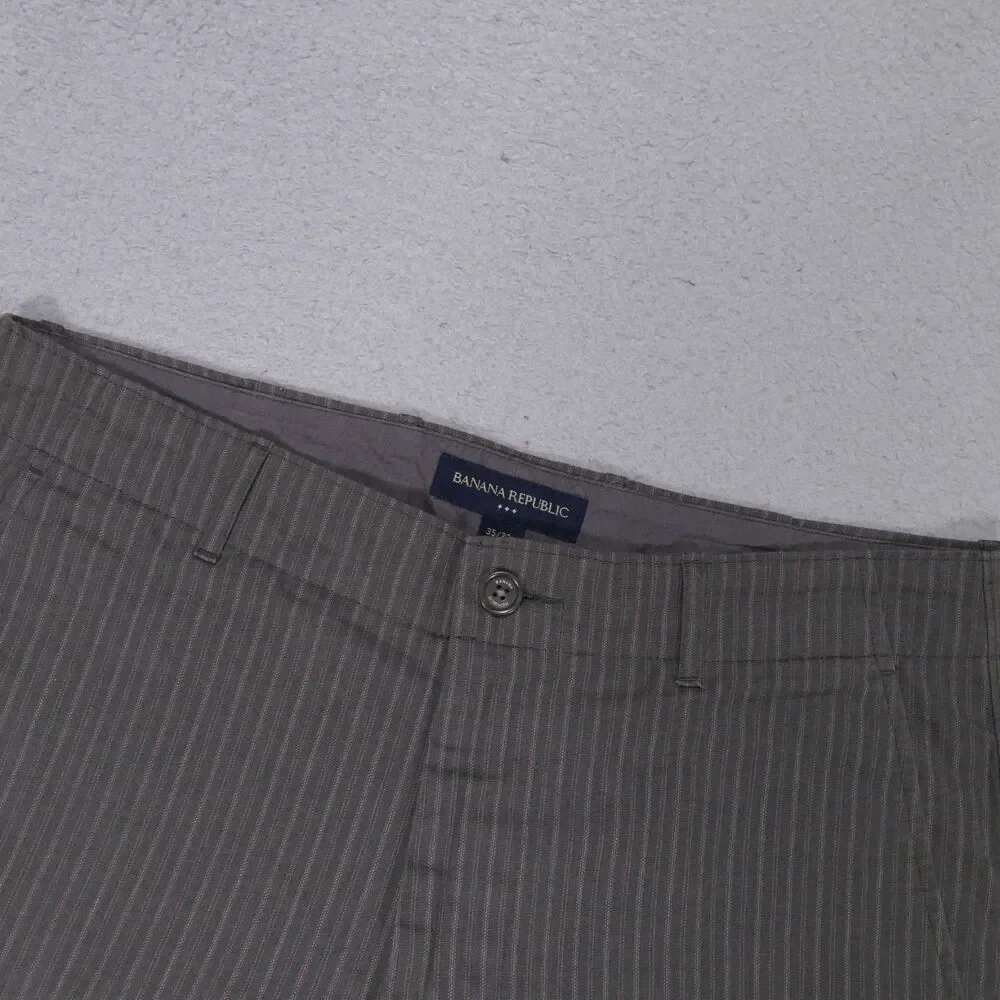 Y2K Banana Republic Pants 35x32 Mens Flat Front Straight Wide Leg Brown Cotton